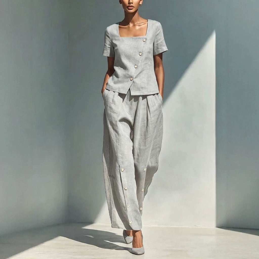 Tailored Linen Two-Piece Set