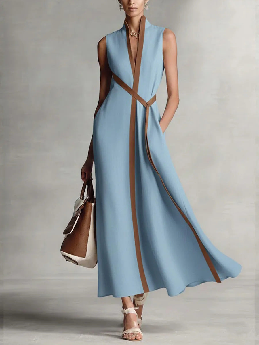 Contrast Trim Maxi Dress