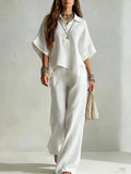 Relaxed Linen Shirt & Wide-Leg Pants Set