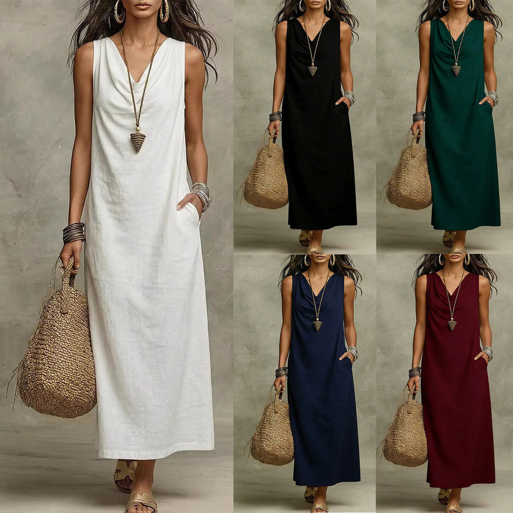 🌟 Sleeveless Linen Maxi Dress: Effortless Boho-Chic for Every Occasion