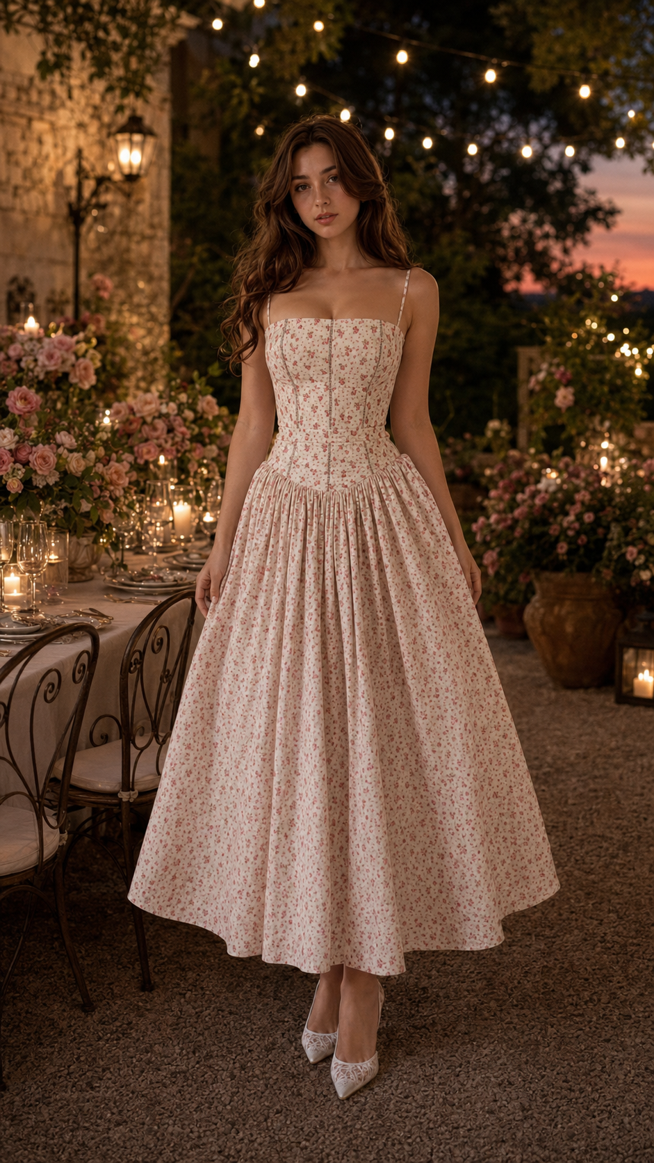Rosette Garden Midi Dress