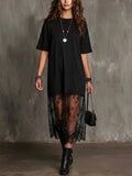 Women's Loose-fit Lace Patchwork Dress