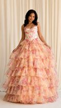 Floral Ruffle Ball Gown