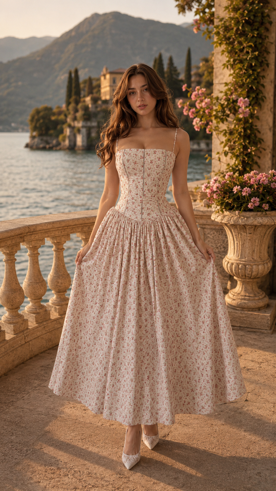 Rosette Garden Midi Dress