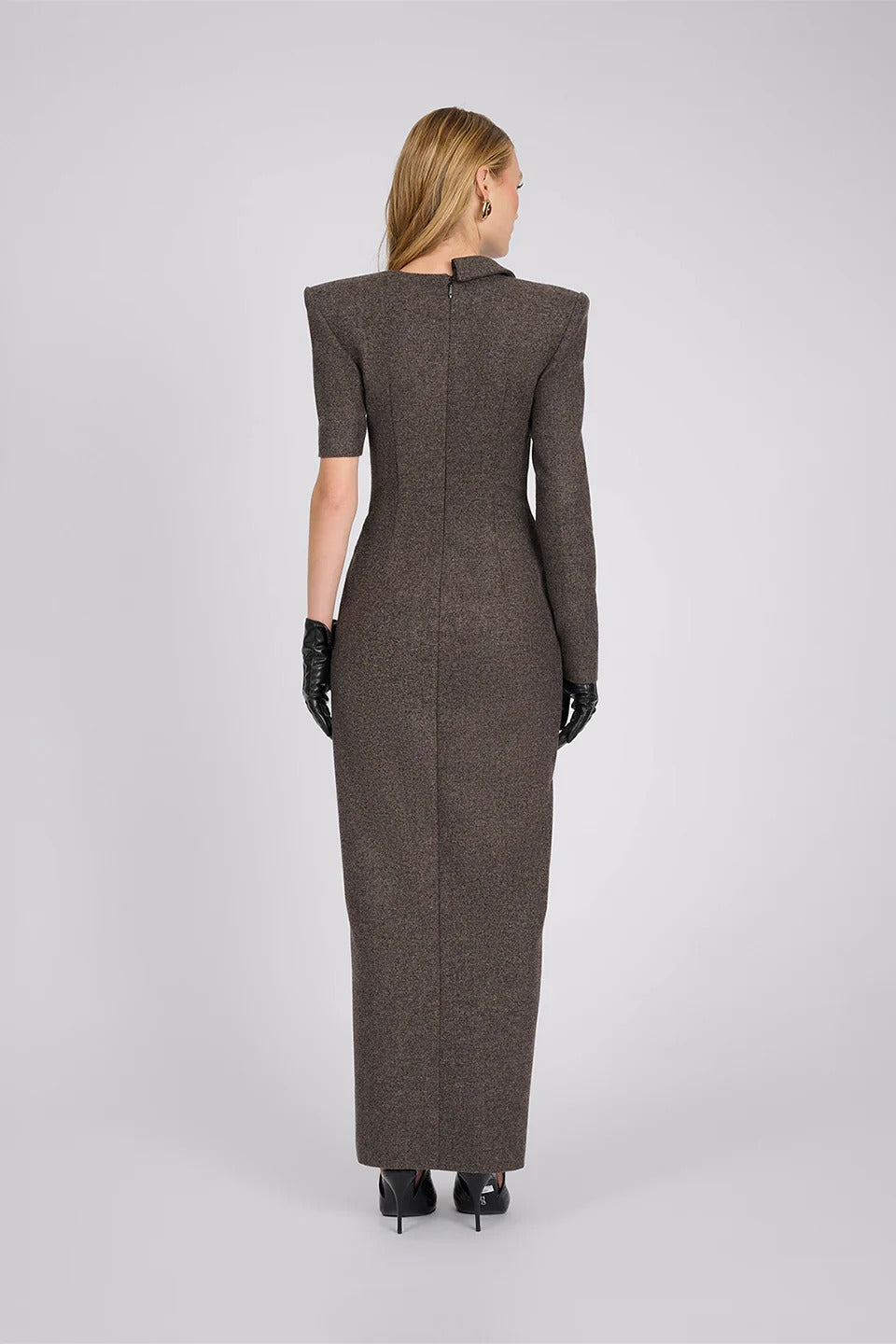 Asymmetric Blazer Maxi Dress