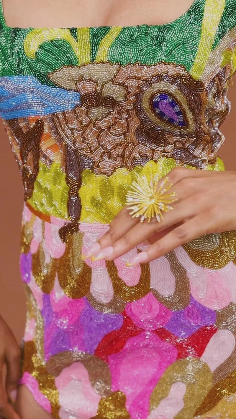 Embellished Mini Dress